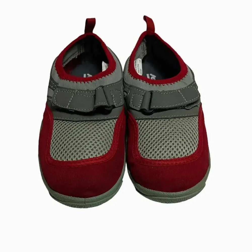 SEAFIT Youth Unisex Slip-On Water Shoes Red Gray Mesh Quick Dry Beach‎ Pool Sz 3